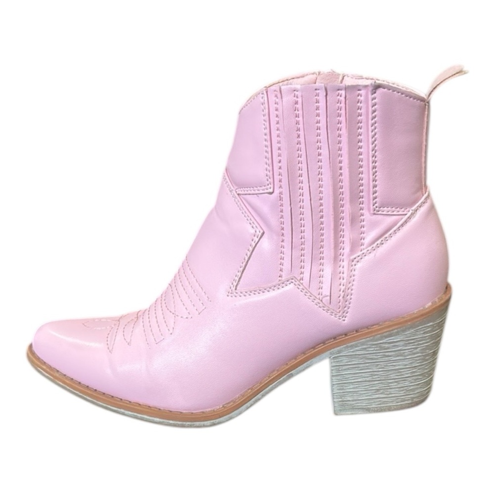 Pierre Dumas Pink Pointed Toe Boho Western Festival Ankle Boots Women’s Size 6.5 - Picture 4 of 12